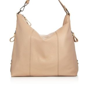 New AQUA Italian Leather Hobo Shoulder Bag Cipria